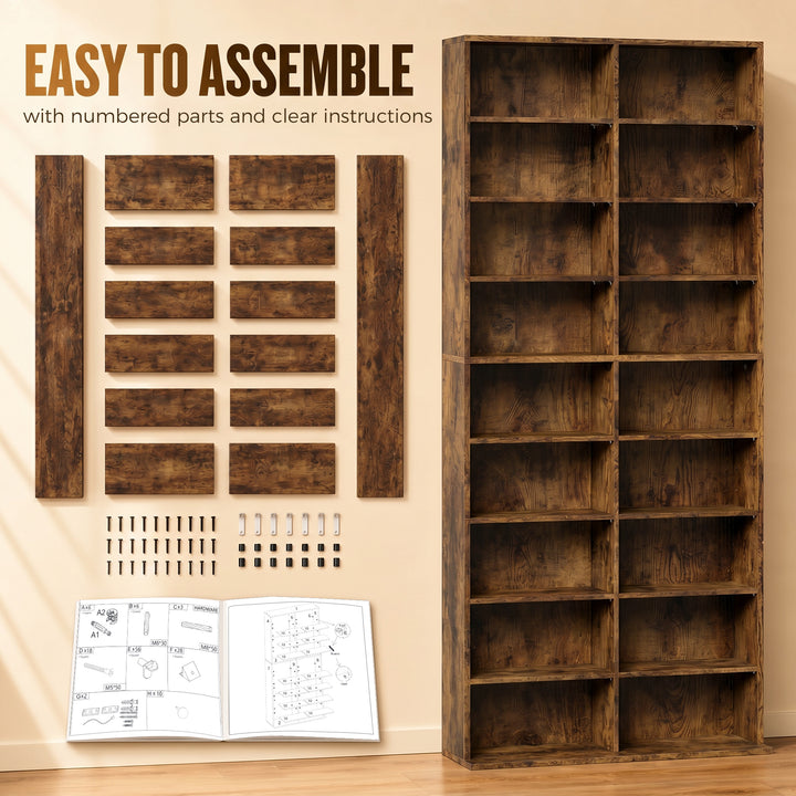 640 CD Storage Tower - Rustic Brown