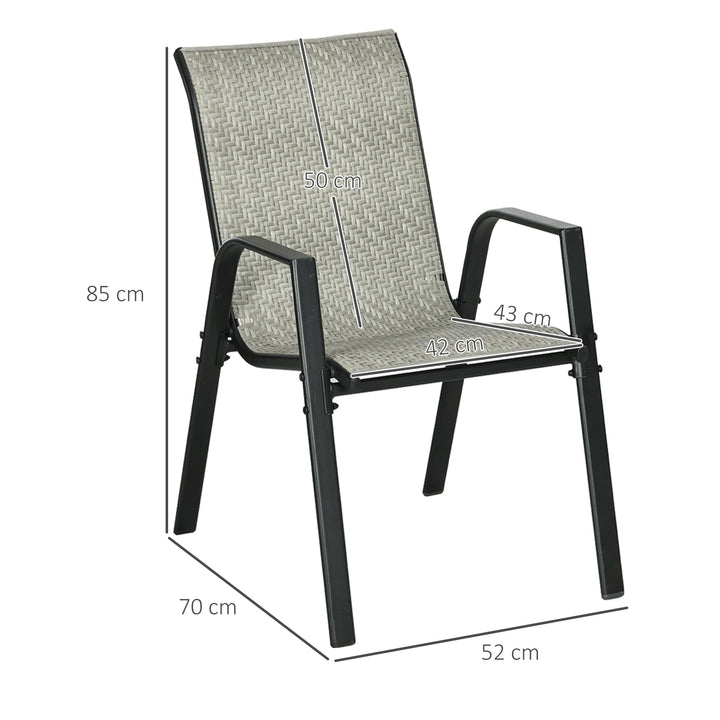 Four-Piece Stacking Rattan Garden Seat Set - Mixed Grey