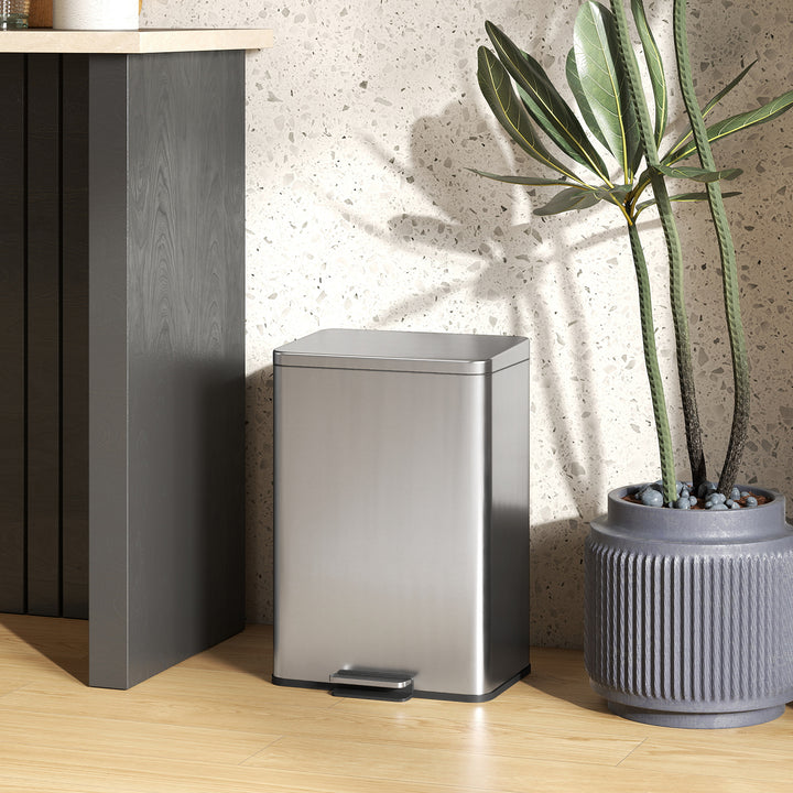 20L Kitchen Bin with Soft-Close Lid and Stay-Open Function, Stainless 