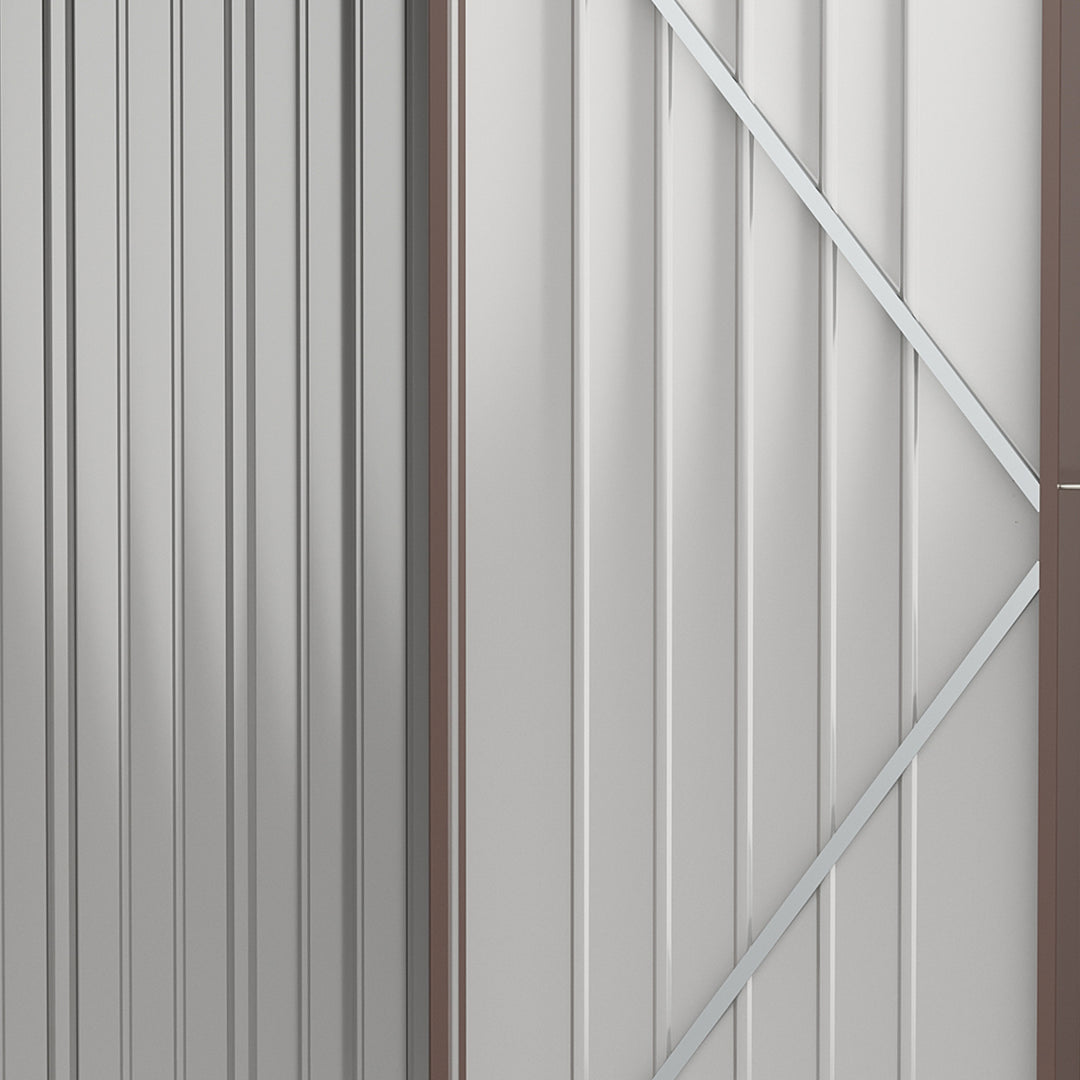 5.3 x 3.1ft Corrugated Steel Garden Shed - Brown