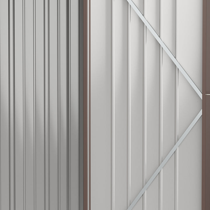 5.3 x 3.1ft Corrugated Steel Garden Shed - Brown