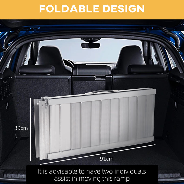 MCL 3ft Folding Aluminum Wheelchair Ramp Scooter Portable Mobility Assist Suitcase Access Aid Disabled