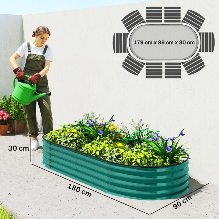 Galvanised Raised Garden Bed, Metal Planter Box with Safety Edging, fo