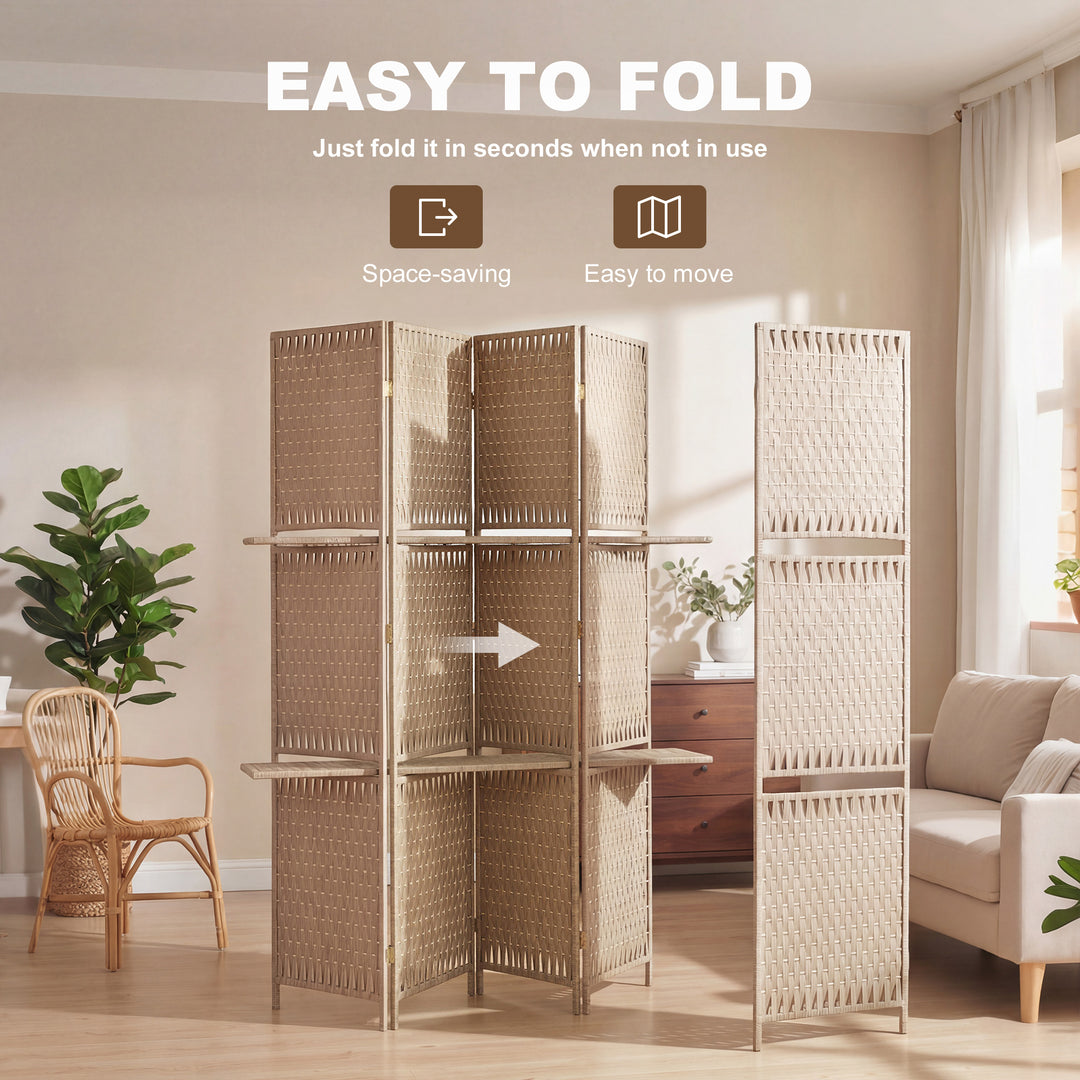 Wave Fibre Freestanding Folding Privacy Screen Panels, Room Divider, N