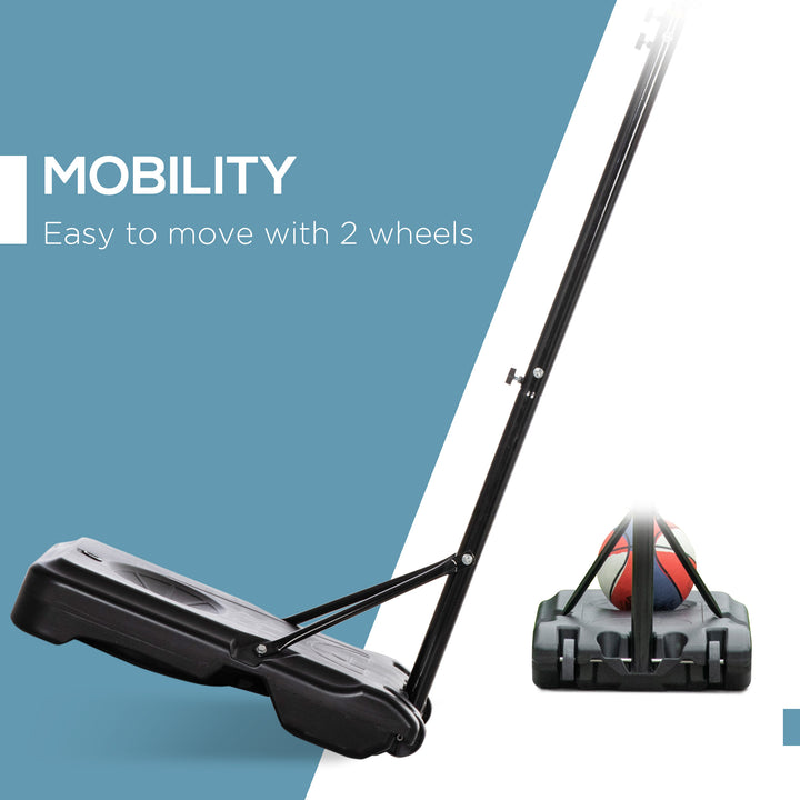 MCL Adjustable Basketball Hoop and Stand, with Wheels and Weight Base Black