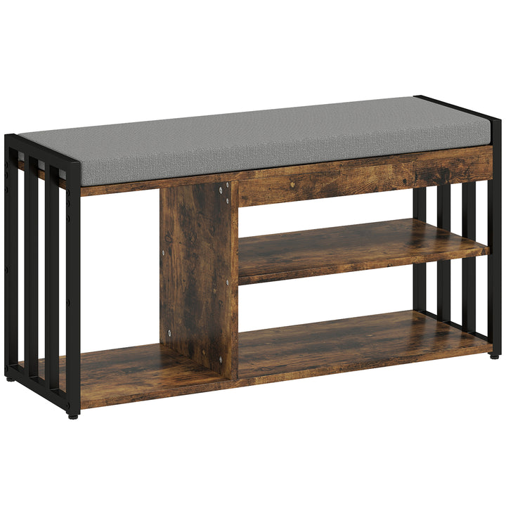 Shoe Storage with Seat, Upholstered Entryway Bench, Shoe Bench with 3 