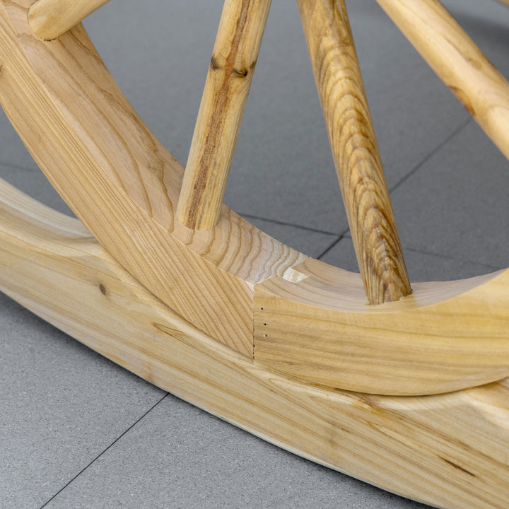 Wooden Adirondack Rocking Chair Reclining Armchair Outdoor Garden Furniture Patio Porch Rocker - Natural