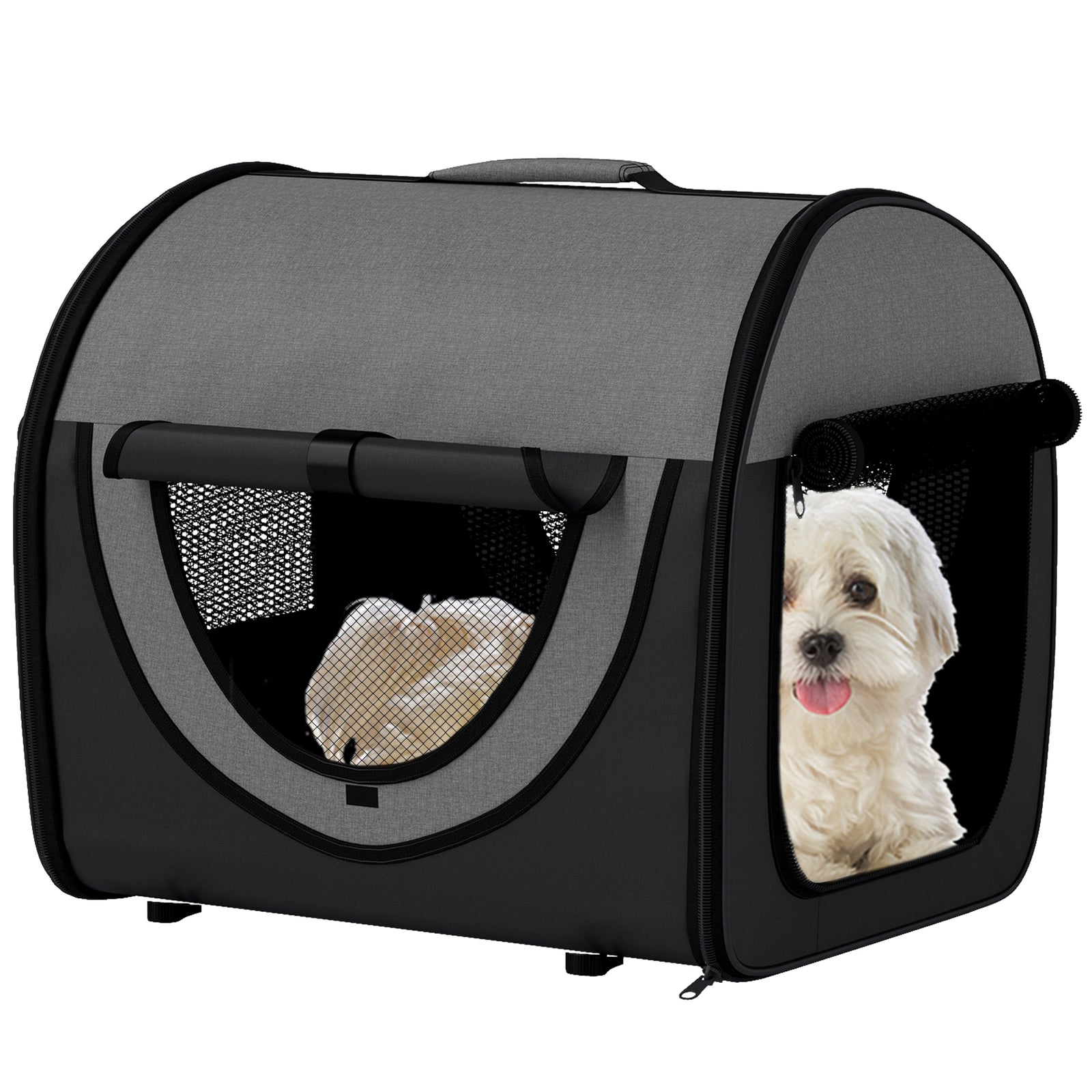 Folding Fabric Soft Pet Crate, 46Lx36Wx41H cm - Black