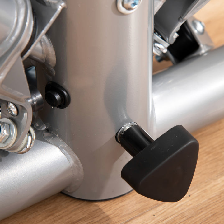 MCL Adjustable Twist Stepper Fitness Step Machine, LCD Screen, Height-Adjust Handlebars, Home Gym, Silver and Black