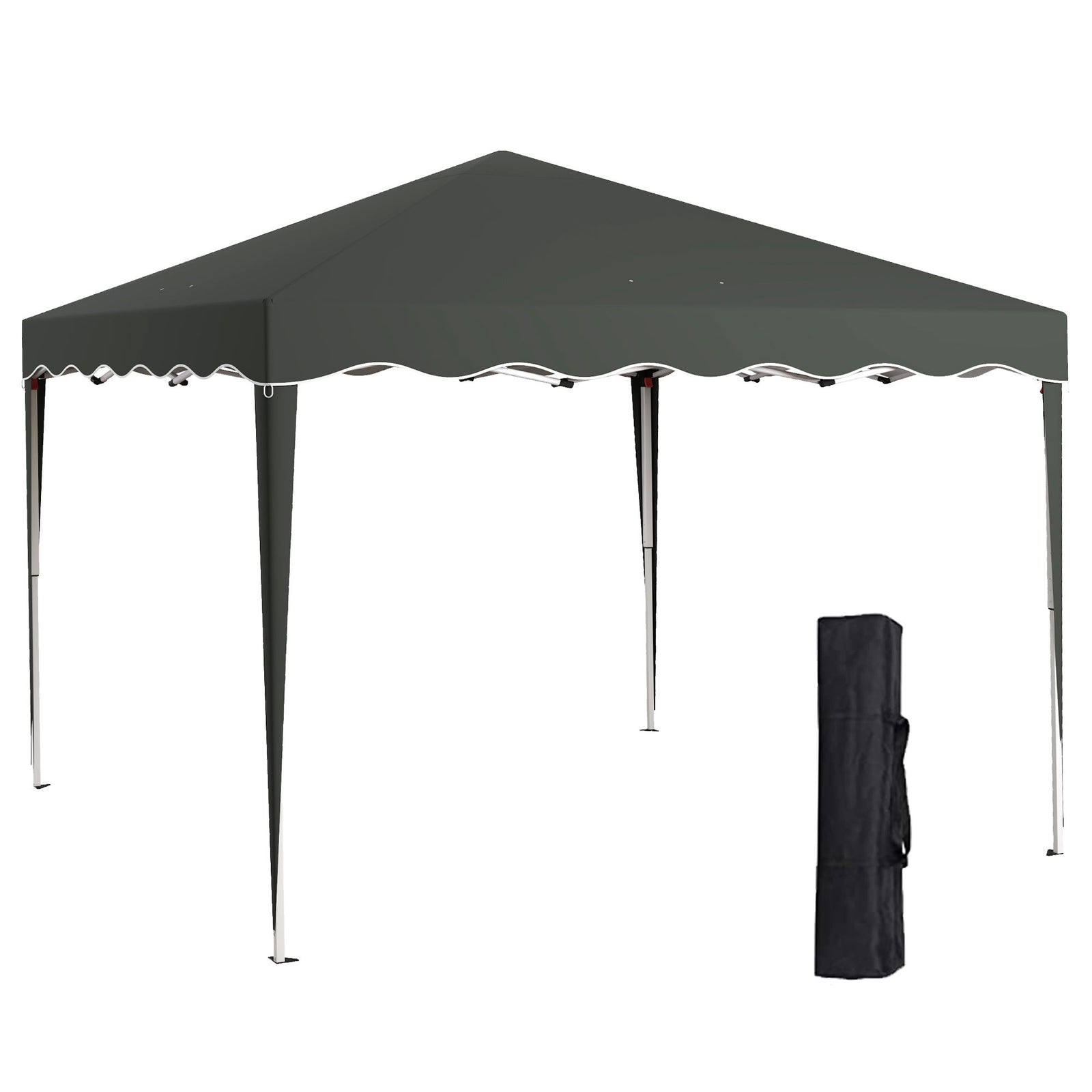 3 x 3cm Adjustable Height Pop-Up Gazebo, with Bag - Grey