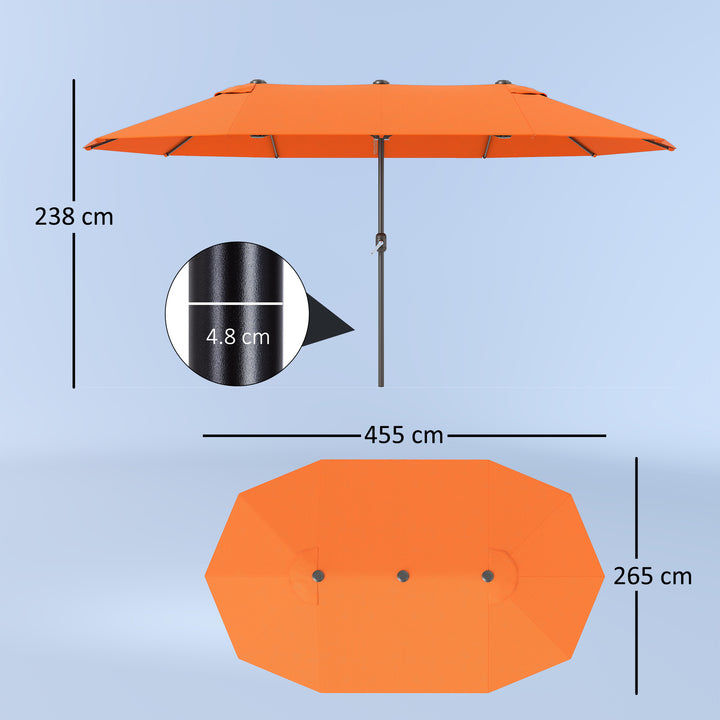 4.6m Double Garden Parasol - Orange