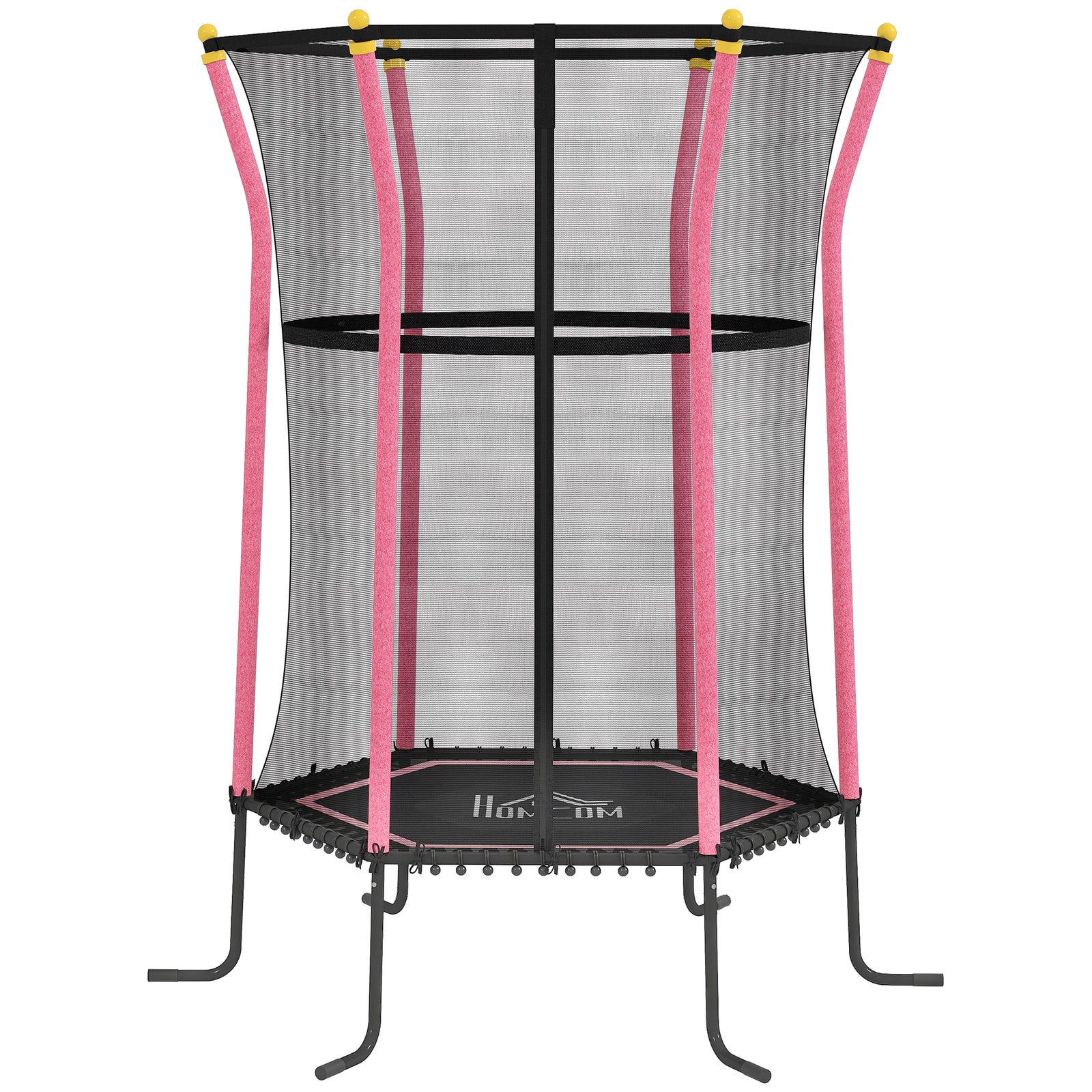 Kids Trampoline Mini Bouncer with Enclosure Safety Net For Ages 3-10 Years - Pink