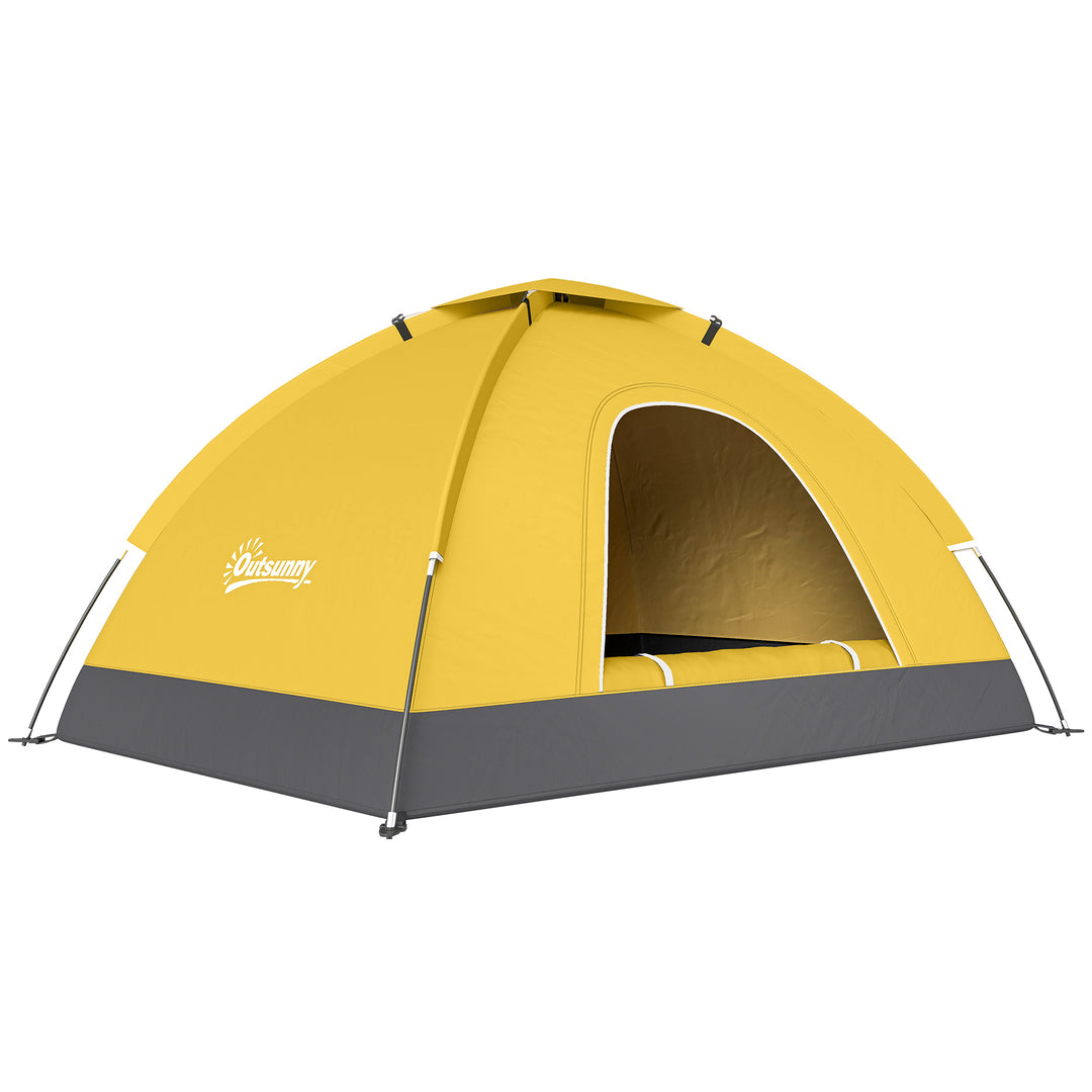 2 Person Camping Tent, Dome Tent with Zipped Doors, Storage Pocket, Po