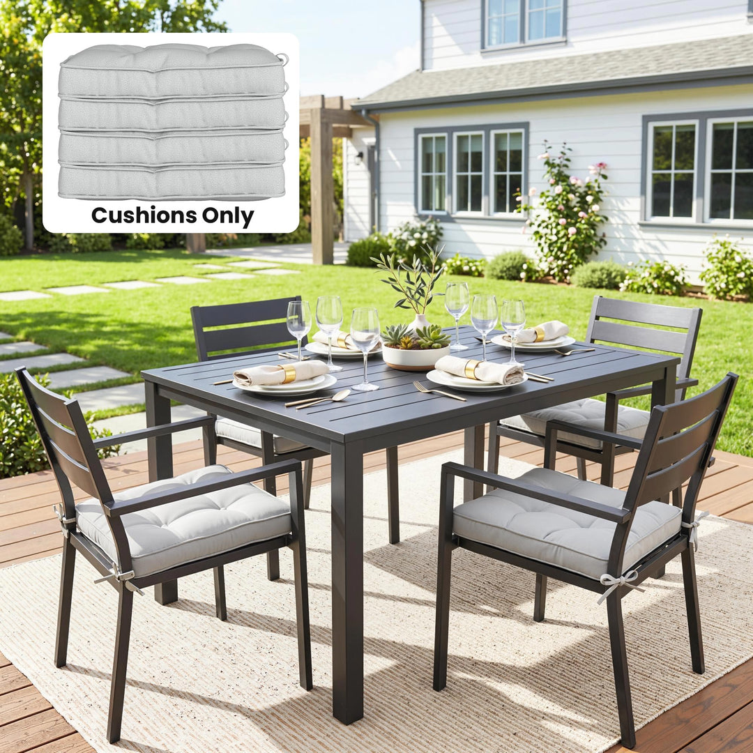 Set of 4 Garden Seat Cushion with Ties, 42 x 42cm Replacement Dining C