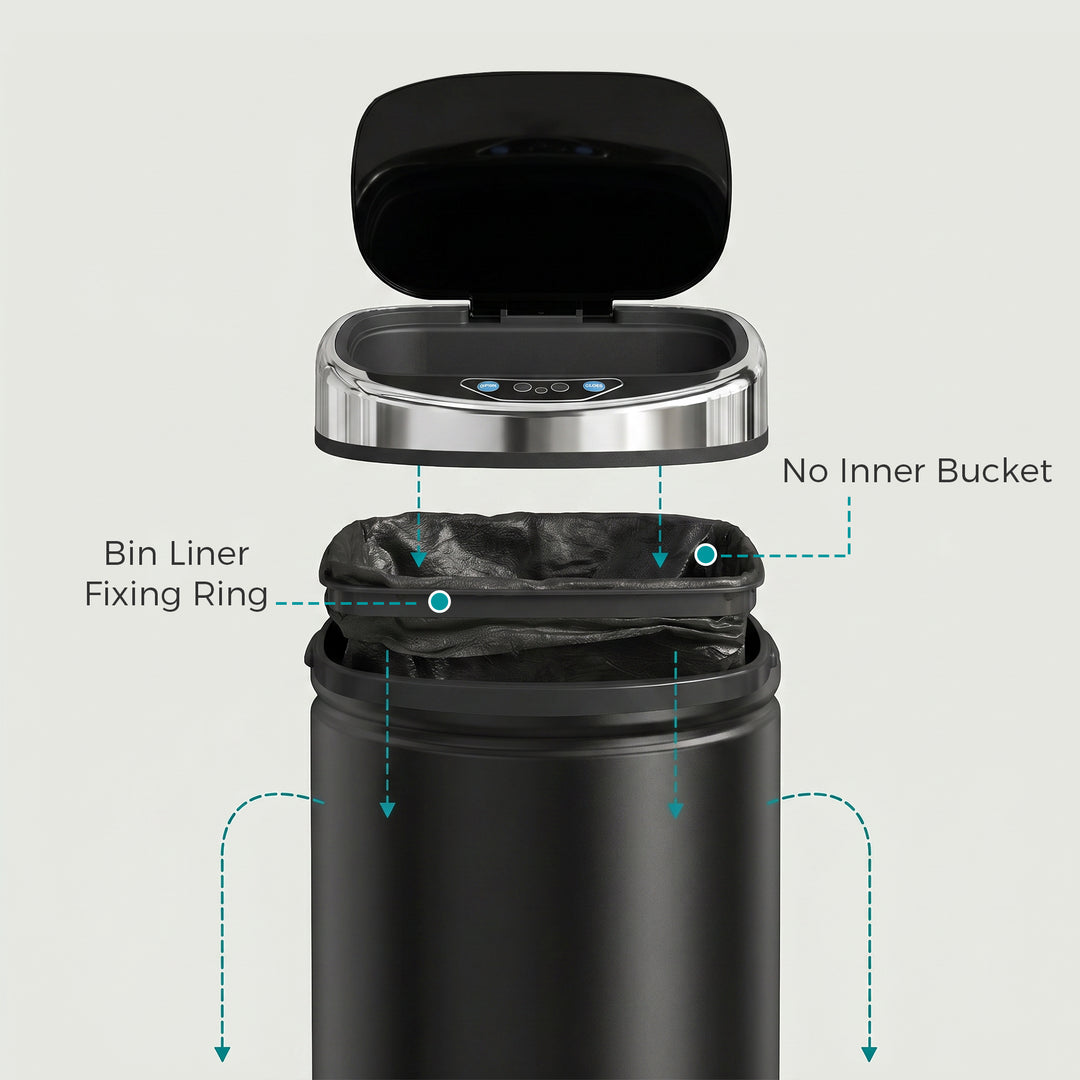 42L Automatic Motion Sensor Rubbish Bin with Fingerprint Resistant, St