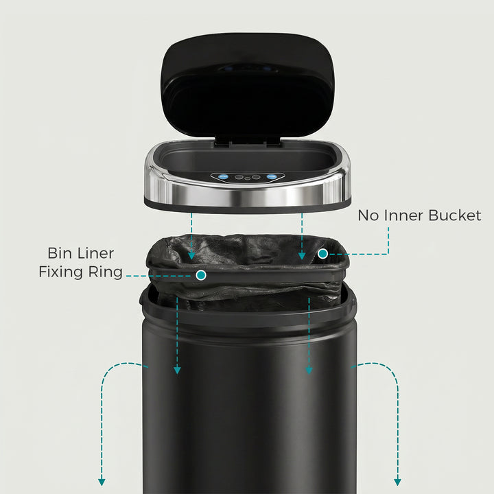 42L Automatic Motion Sensor Rubbish Bin with Fingerprint Resistant, St