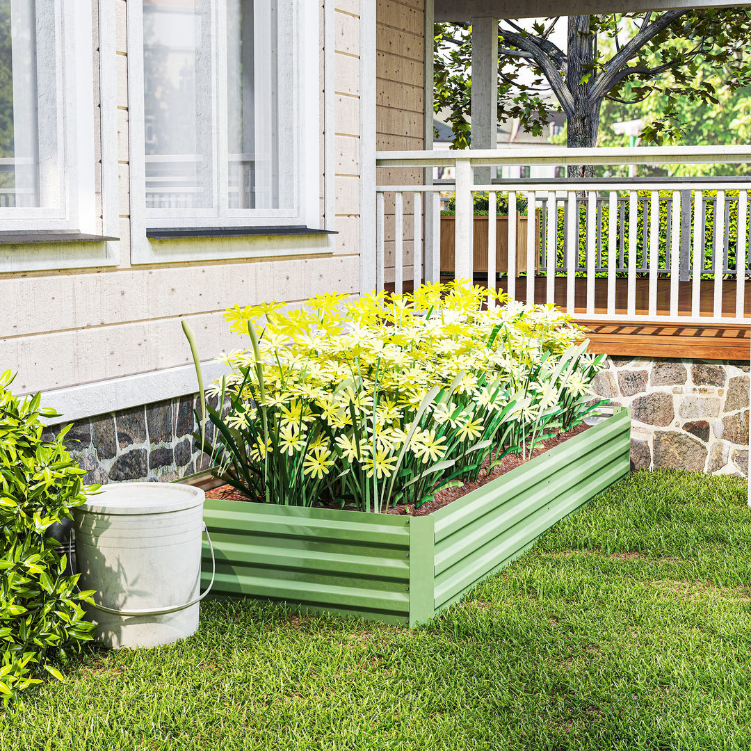 Metal Raised Garden Bed Planter Box Outdoor Planters for Growing Flowe