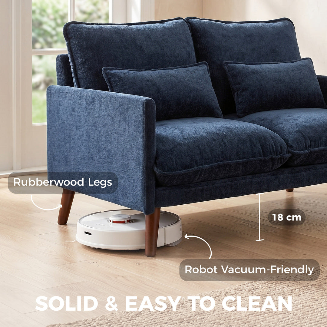 2 Seater Sofa, Loveseat Sofa with Spring Cushions, Wide and Deep Seat,