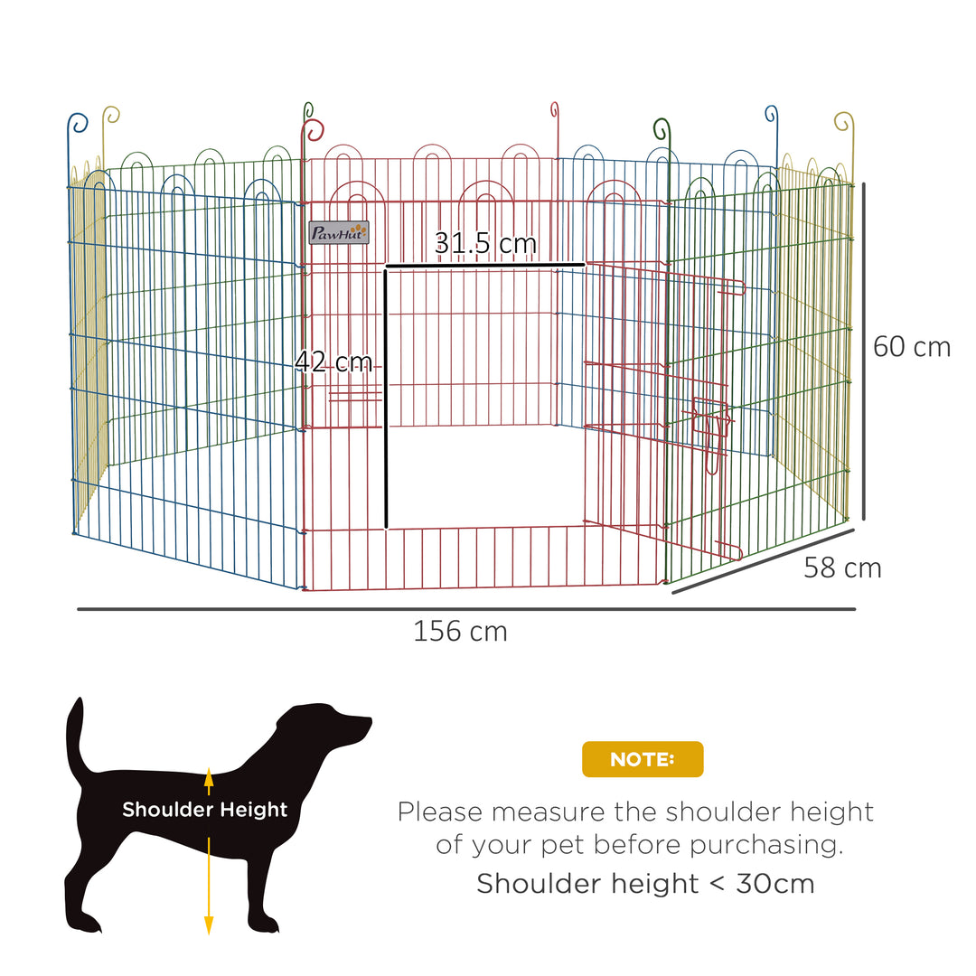 PawHut Pet Playpen Crate, with Eight Panels, Door, for Indoors and Outdoors, 60H x Φ156cm | Aosom UK