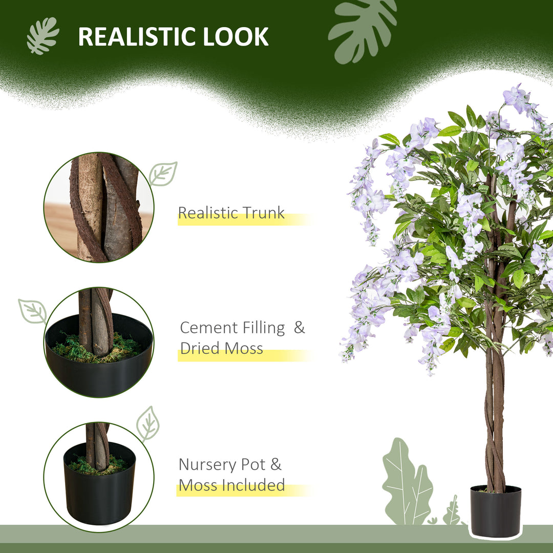5.3ft Artificial Tree, Indoor Fake Bamboo with Pot, for Home, Office, and Living Room Decor