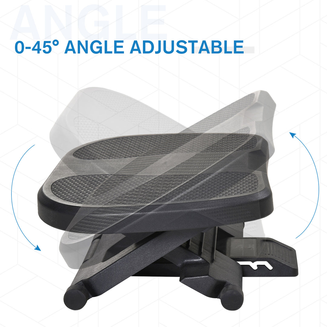 0-30° Three-Height Under-Desk Support Footrest - Black