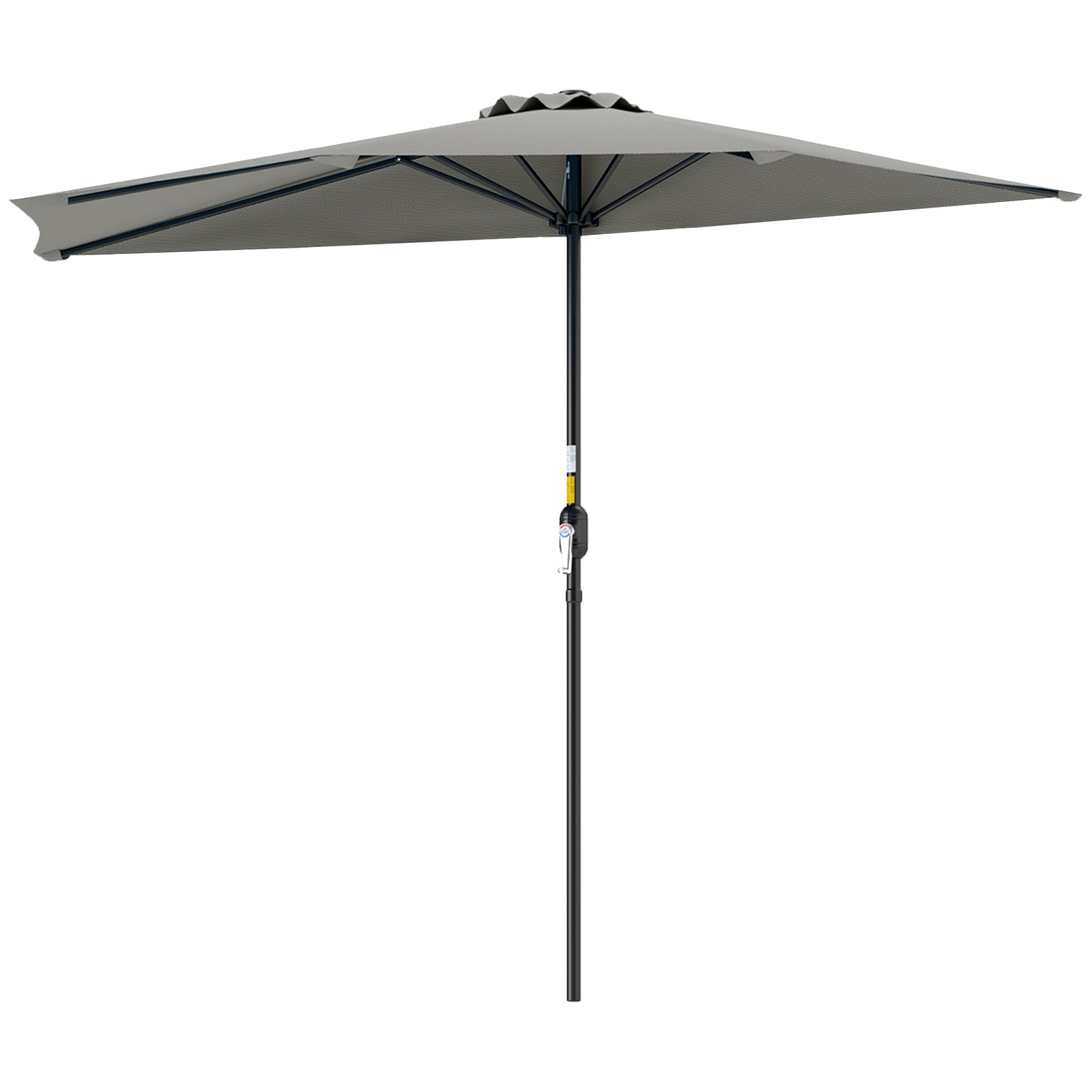 Half Round Parasol Umbrella - Light Grey