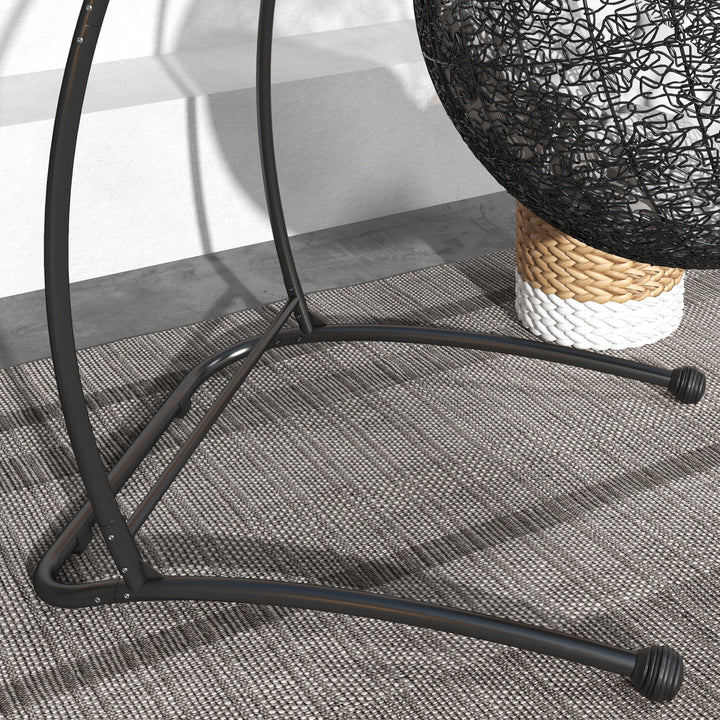 Hammock Chair Stand, C Shape Hanging Heavy Duty Metal Frame Hammock Stand for Hanging Hammock Air Porch Swing Chair, Indoor & Outdoor Use, Black