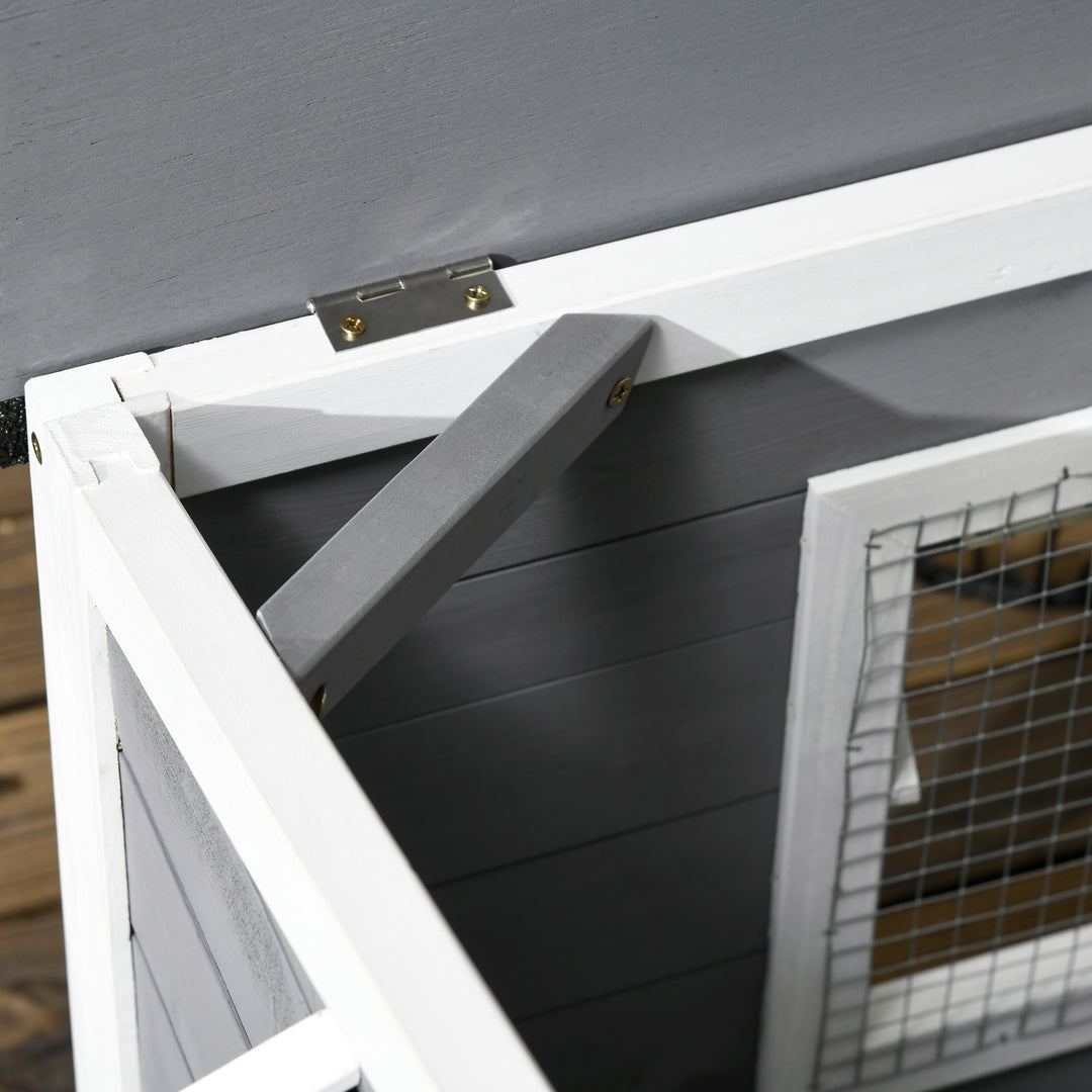 Wooden Dog Kennel for Outside, for Medium Dogs, 72H x 109L x 79Wcm, Grey