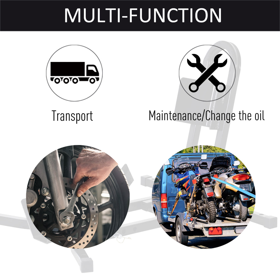 MCL Metal Motorcycle Motorbike Wheel Chock Locking Stand System 17", 19", 21"/43, 48, 51 cm Front Wheels Steel Adjustable Fixing Tyre Holder Support