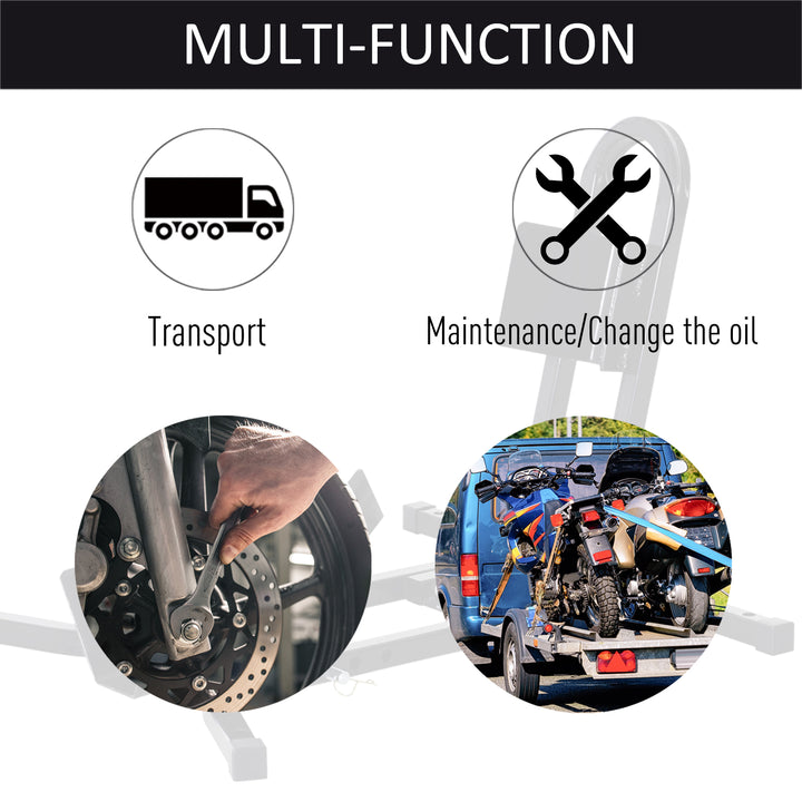 MCL Metal Motorcycle Motorbike Wheel Chock Locking Stand System 17", 19", 21"/43, 48, 51 cm Front Wheels Steel Adjustable Fixing Tyre Holder Support