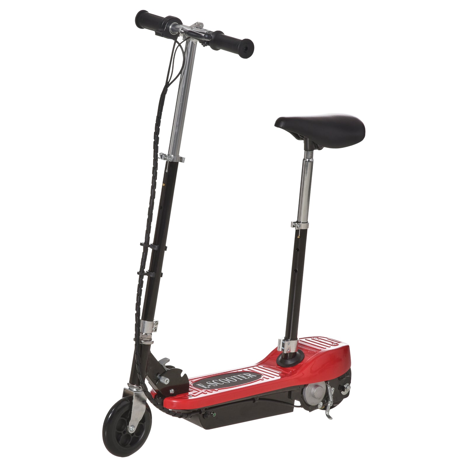 Powered E-Scooter Ride-On, with Brakes, Adjustable Seat, Adjustable Handlebars, Red