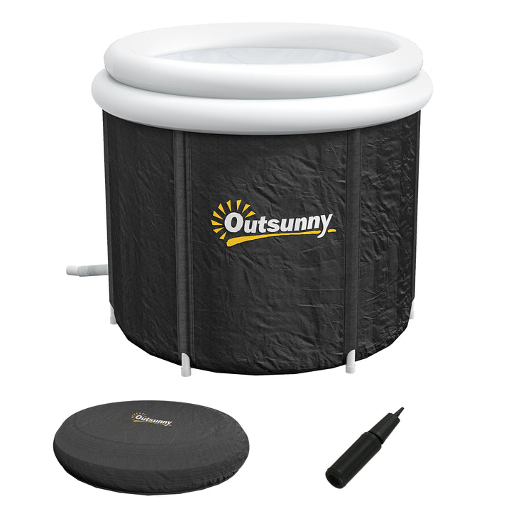 Outsunny Cold Plunge Tub, Portable Ice Bath Cold Water Therapy Tub with Thermo Lid, for Athletes Polar Recovery, Black | Aosom UK