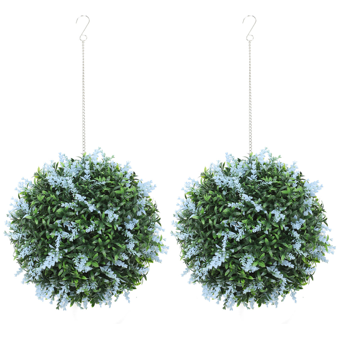 Set of 2 Artificial Plant Topiary Balls, UV-protected Fake Decorative 