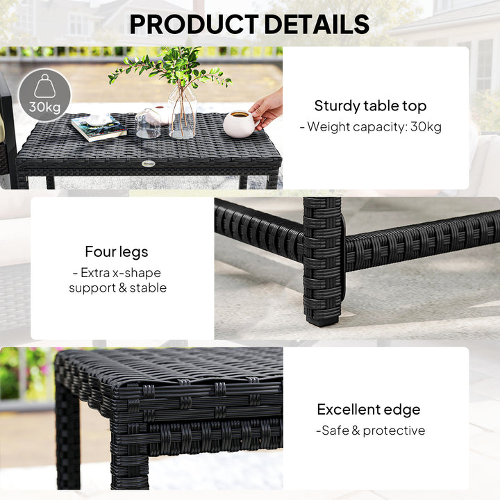 Outdoor Coffee Table Side Table with Rectangular Frame for Patio, Balc