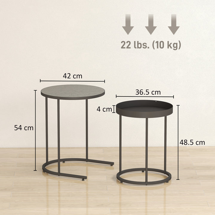MCL Round Nesting Side Table Set of 2 - Grey