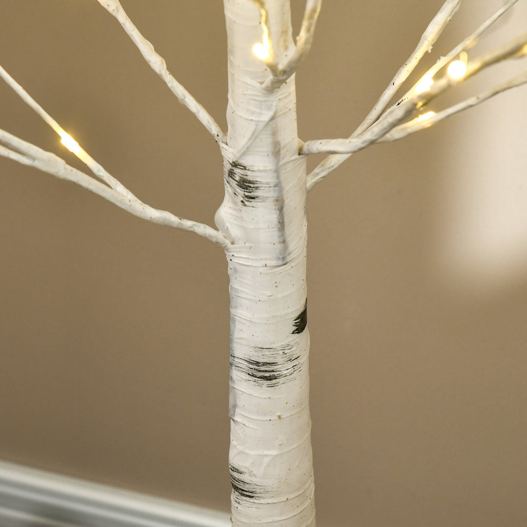 MCL 5ft Artificial White Birch Tree Light with Warm White Pre-Lit LED Light for Indoor and Covered Outdoor Use