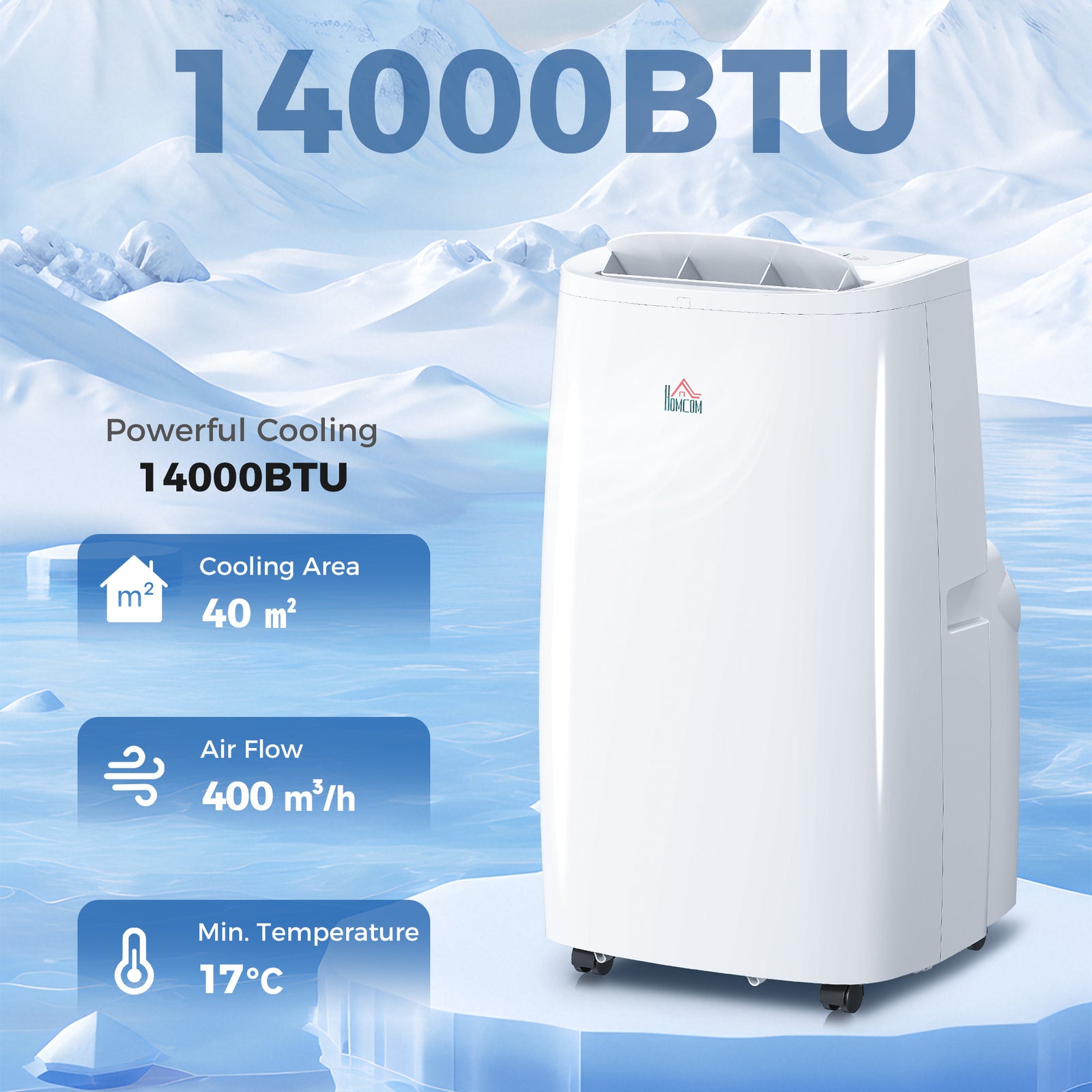 14000 BTU Multi-Mode Mobile Air Conditioner, with Mounting Kit