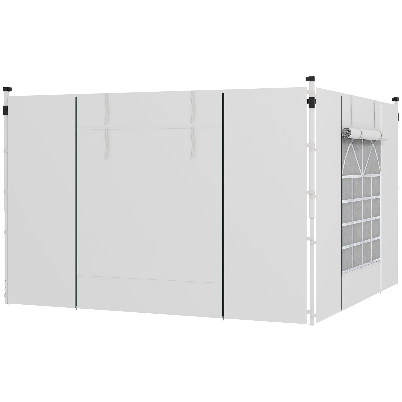 Gazebo Side Panels, 2 Pack Sides Replacement, for 3x3(m) or 3x6m Pop Up Gazebo, with Windows and Doors, White