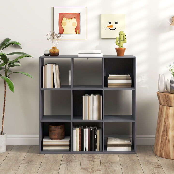 Nine-Cube Storage Shelf - Grey