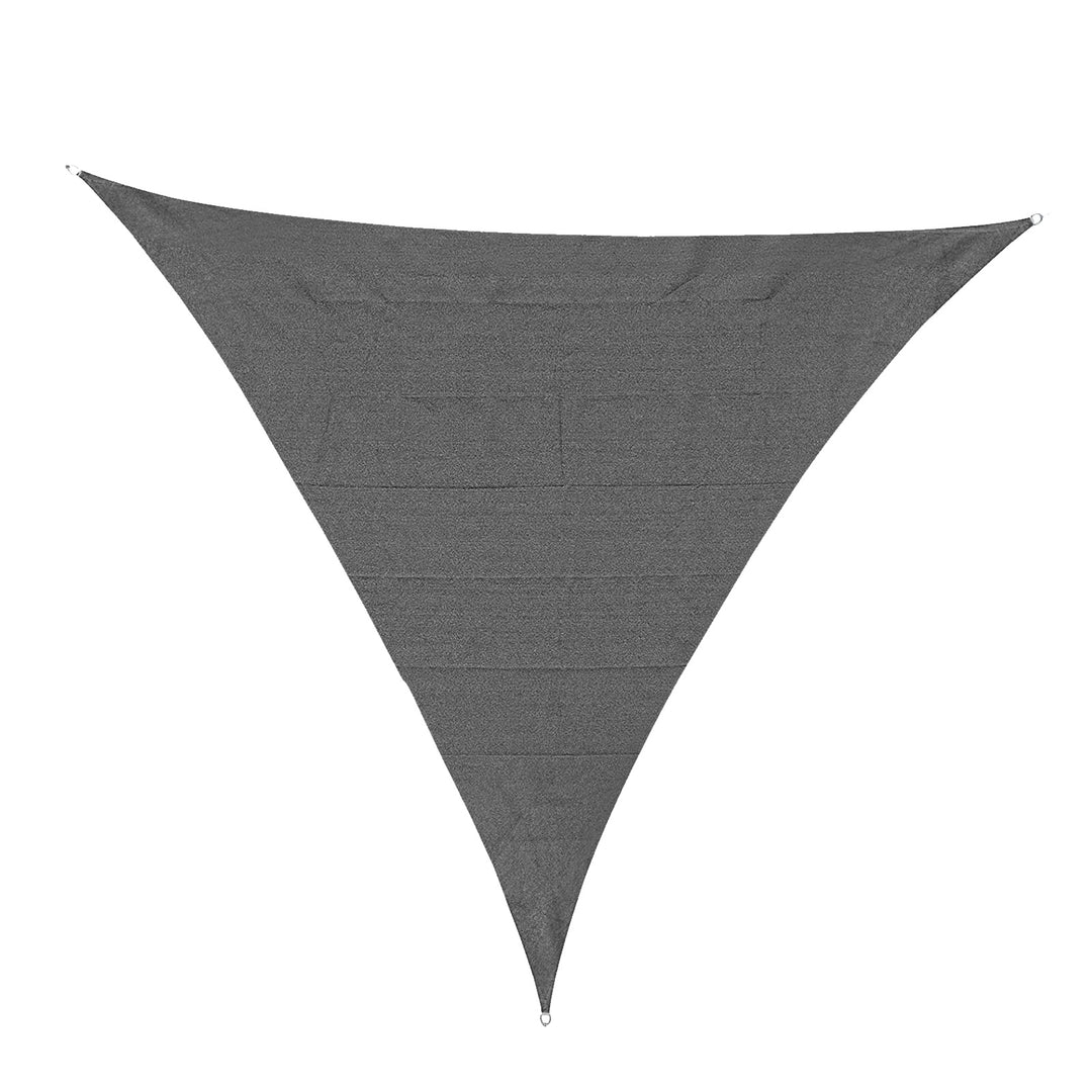 5x5m Triangle Sun Shade Sail Outdoor UV Protection HDPE Canopy w/ Steel Rings Ropes UV Block Outdoor Patio Shelter Grey