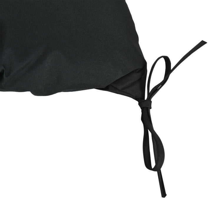 2 Seater Bench Pad, Garden Chair Cushion with Back and Ties for Indoor and Outdoor Use, 98 x 100 cm, Black