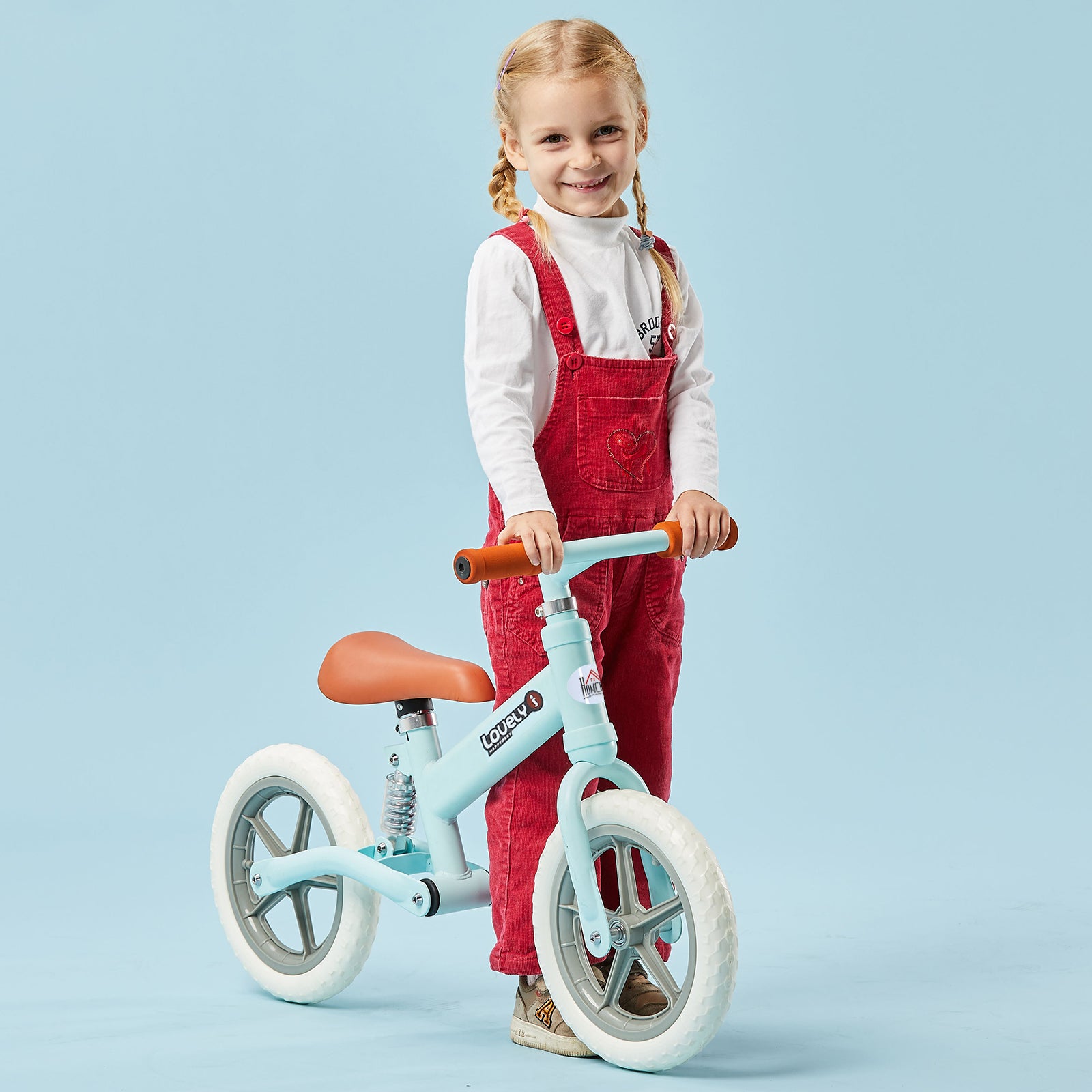12" Kids Balance Bike No Pedal Bicycle EVA Tire Adjustable Seat Toddler Training Bike W/ Shock Absorber 2 - 5 Years Gift for Boys Girls Blue