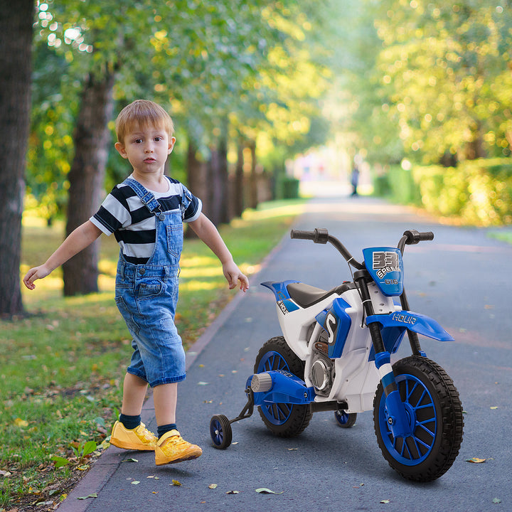 HOMCOM 12V Kids Electric Motorbike Ride On Motorcycle Vehicle Toy with Training Wheels for 3