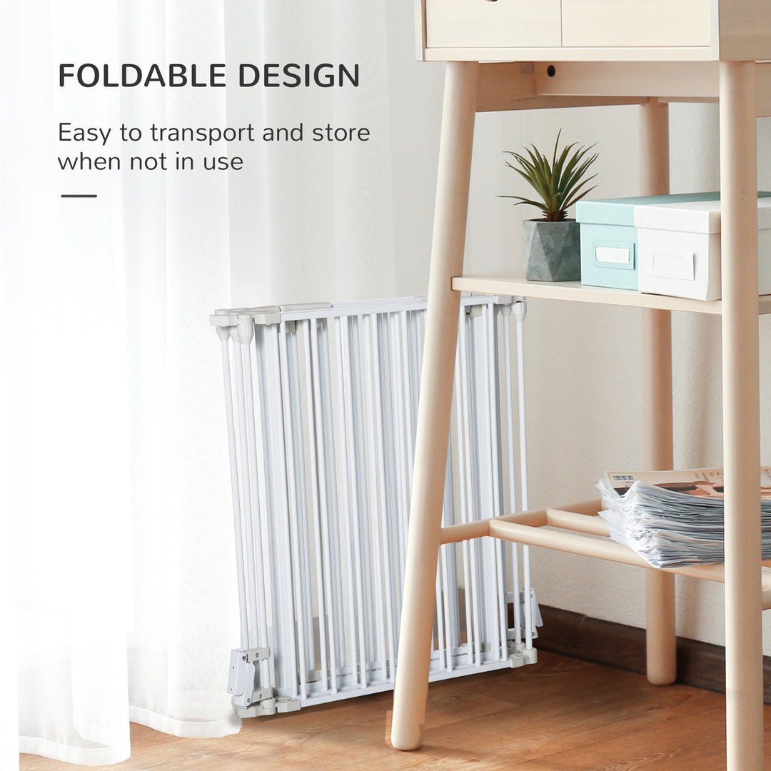 MCL 5 Panels Pet Playpen Metal Fence w/ Walk Through Door - White