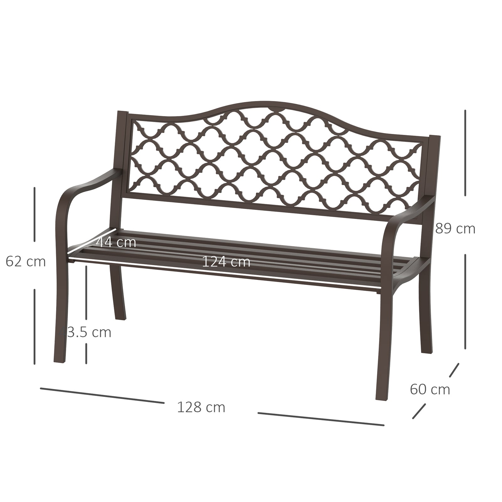 Antique Style Outdoor Cast Iron Front Porch Bench Path Chair Seat, Bro