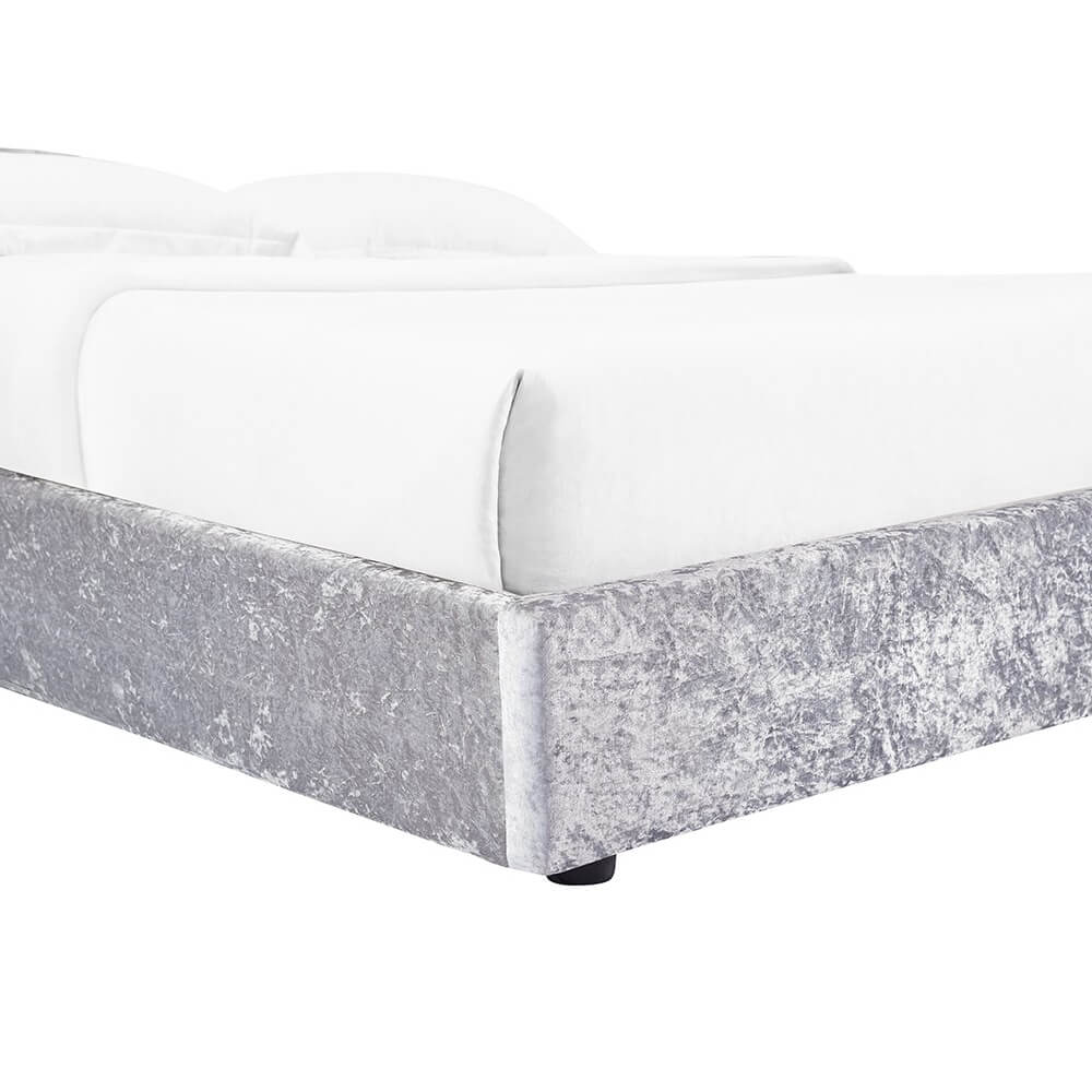 Casablanca Storage Crushed Velvet Double Bed Grey