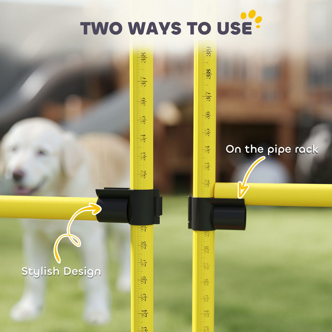 4-piece Dog Agility Equipment with 4 Hurdles, Bag for Jump, Training, Yellow