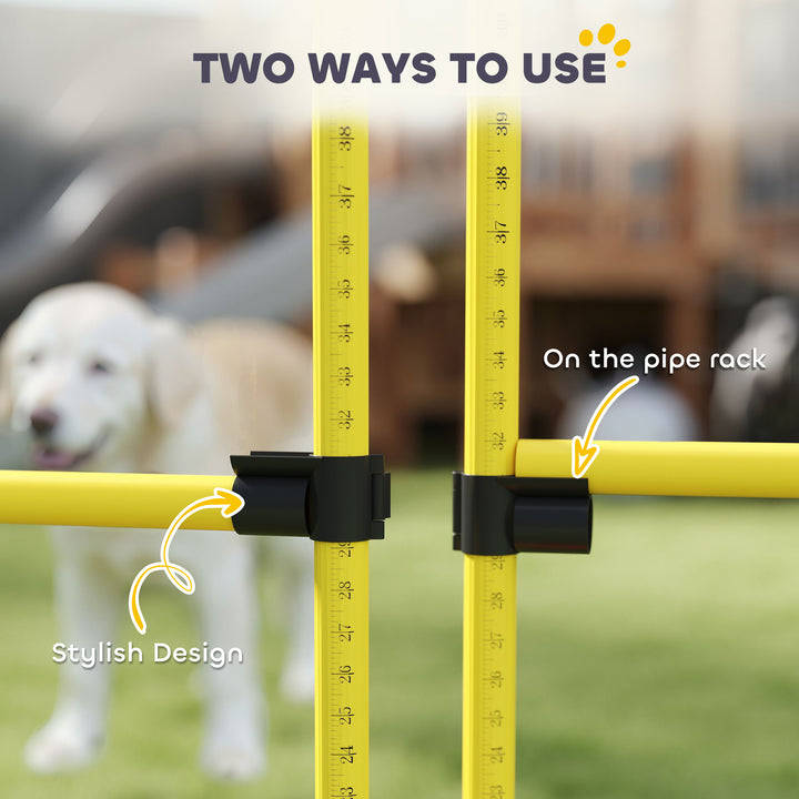4-piece Dog Agility Equipment with 4 Hurdles, Bag for Jump, Training, Yellow