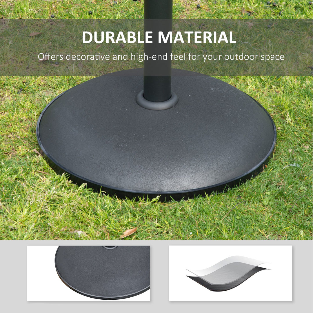 Outsunny 25kgs Round Umbrella Base Concrete Parasol Weight Stand Patio Outdoor Black Dia 50cm | Aosom UK