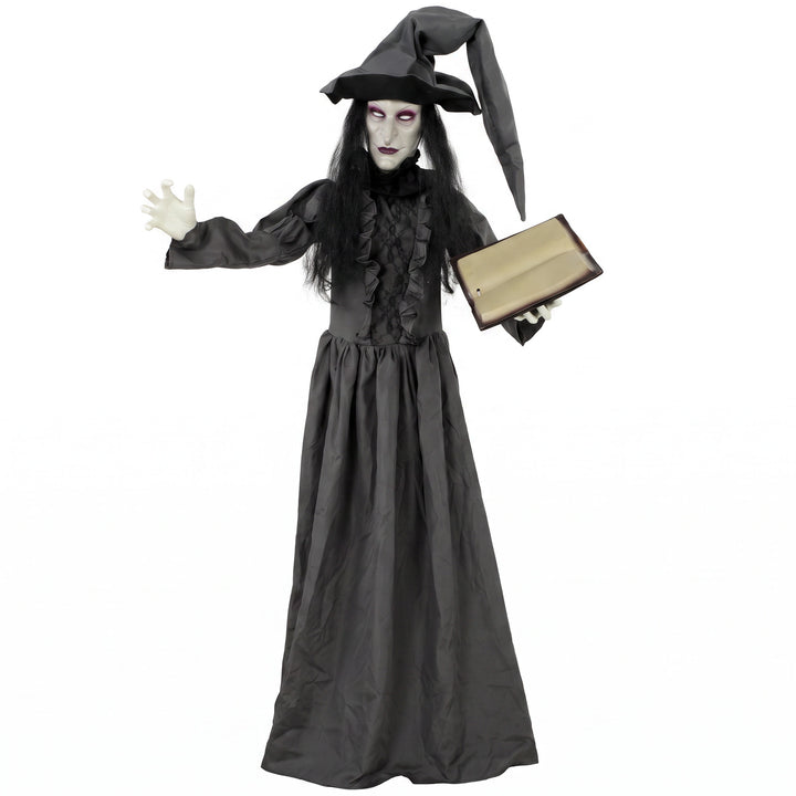 180cm Life Size Animated Witch Halloween Decorations Outdoor Indoor, S